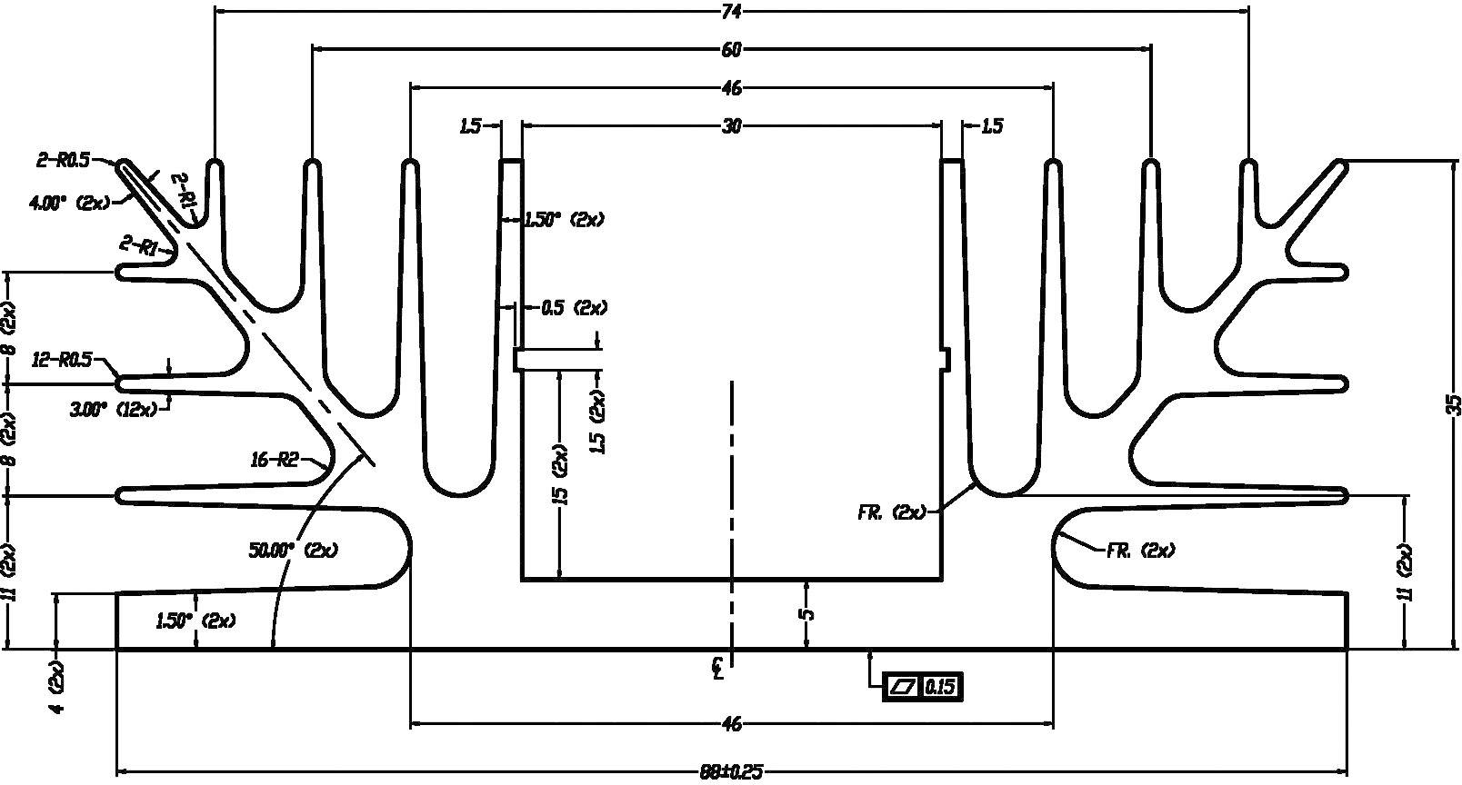 CTX Thermal Solutions CTX08/37 CTX08/37 Kühlkörper 2.8 K/W (L x B x H) 37 x 88 x 35 mm