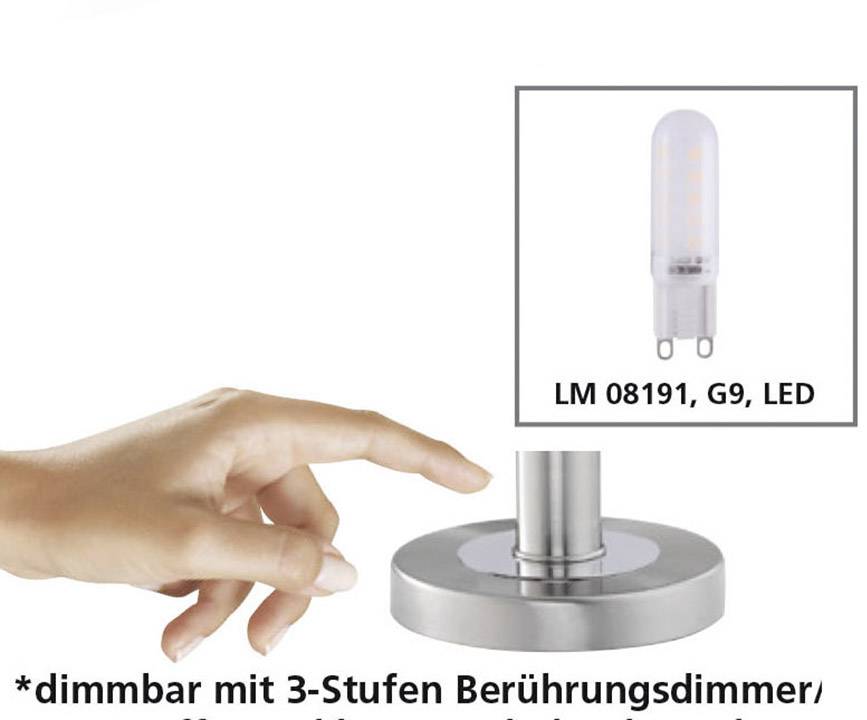 Paul Neuhaus MORITZ 4017-55 Tischlampe LED G9 3 W Edelstahl