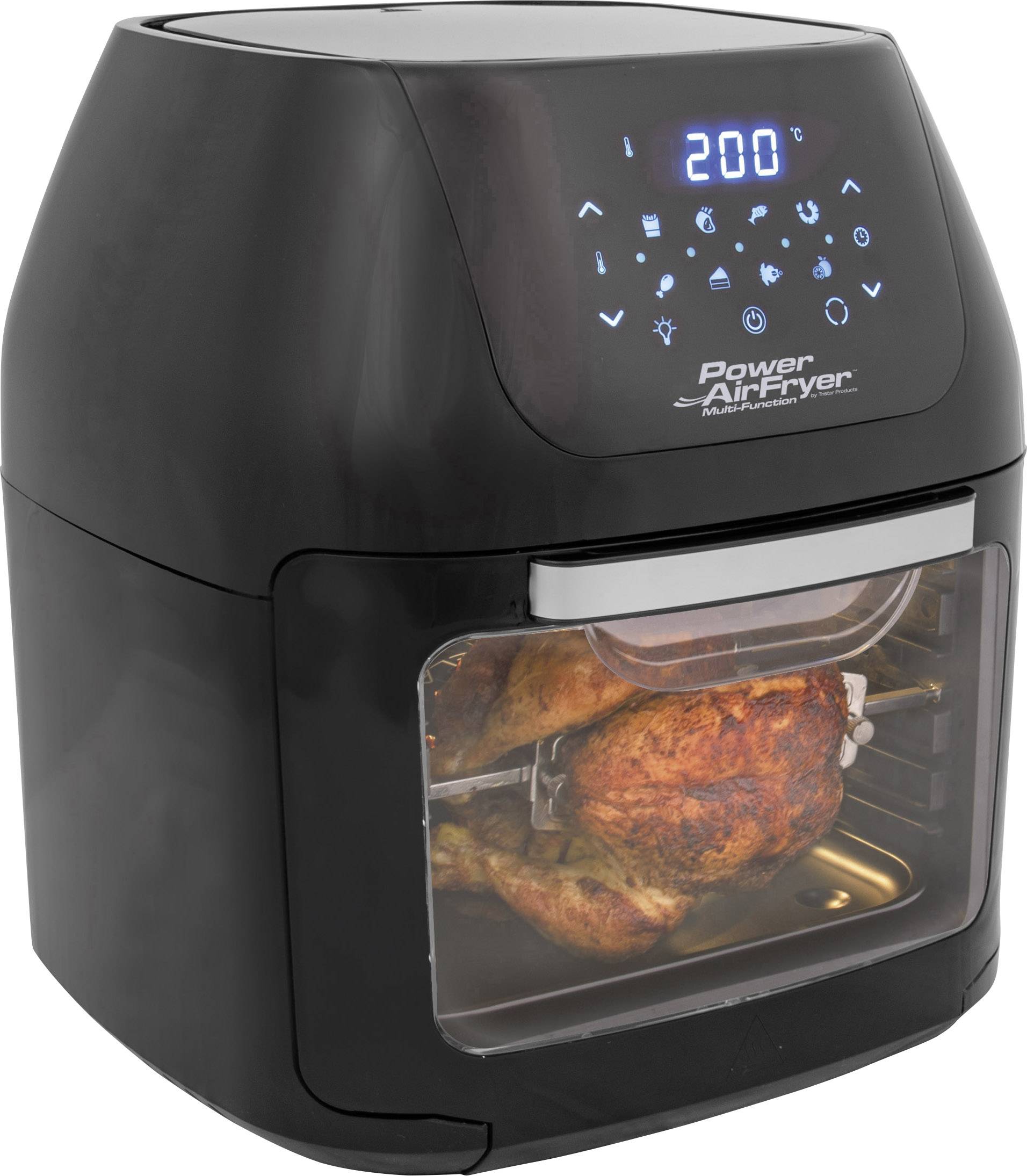MediaShop Power AirFryer Multi-Function Heißluft-Ofen 1800 W Grillfunktion Schwarz