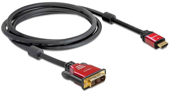 Delock HDMI / DVI Adapterkabel HDMI-A Stecker, DVI-D 18+1pol. Stecker 1.80 m Schwarz 84342 HDMI-Kabel