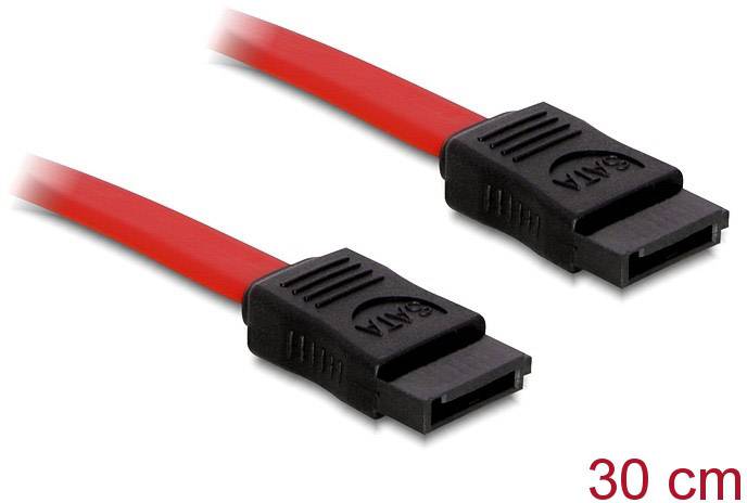 Delock Festplatten Anschlusskabel [1x SATA-Buchse 7pol. - 1x SATA-Buchse 7pol.] 0.30 m Rot
