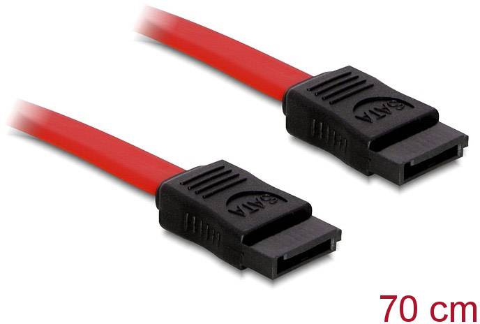 Delock Festplatten Anschlusskabel [1x SATA-Buchse 7pol. - 1x SATA-Buchse 7pol.] 0.70 m Rot