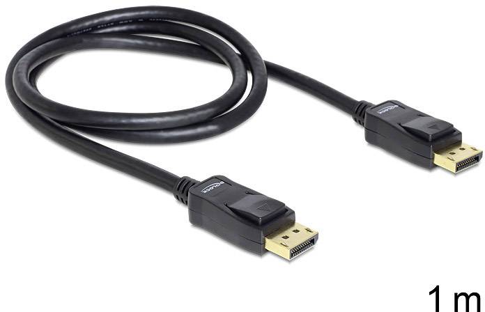 DisplayPort-Kabel, 1 Meter lang, mit goldbeschichteten Anschlüssen, verwendet zur Übertragung von Audio- und Videosignalen.