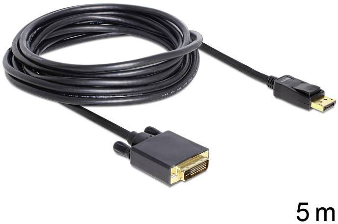 Delock DisplayPort / DVI Adapterkabel DisplayPort Stecker, DVI-D 24+1pol. Stecker 5.00 m Schwarz 82593 DisplayPort-Kabel