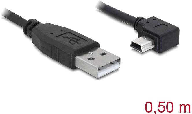 Delock USB-Kabel USB 2.0 USB-A Stecker, USB-Mini-B Stecker 0.50 m Schwarz 82680