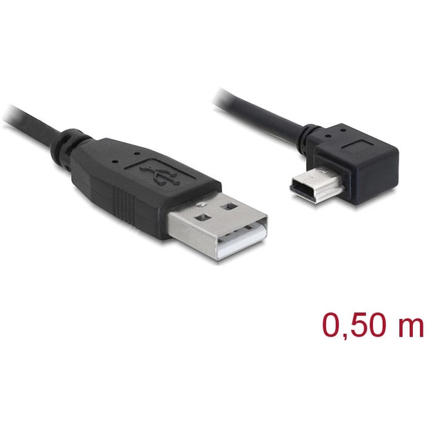 Delock USB-Kabel USB 2.0 USB-A Stecker, USB-Mini-B Stecker 0.50m Schwarz 82680 Delock USB-Kabel USB 2.0 USB-A Stecker, USB-Mini-B Stecker 0.50m Schwarz 82680