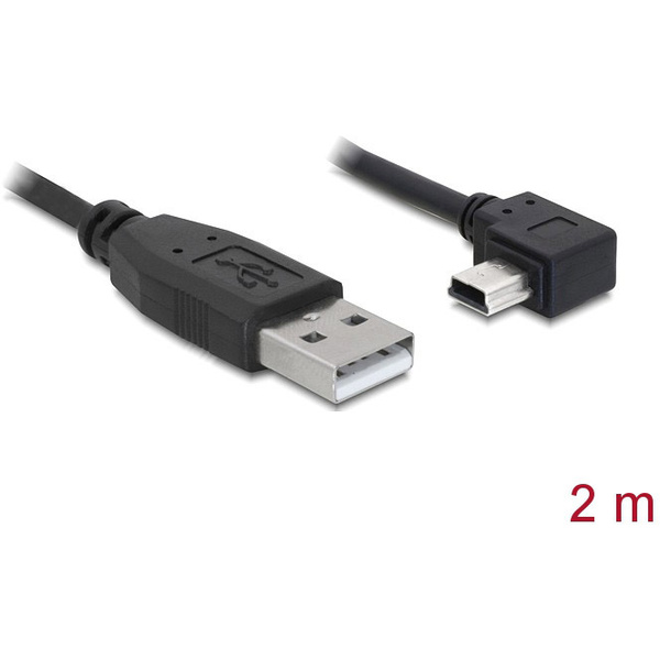 Delock USB-Kabel USB 2.0 USB-A Stecker, USB-Mini-B Stecker 2.00m Schwarz 82682