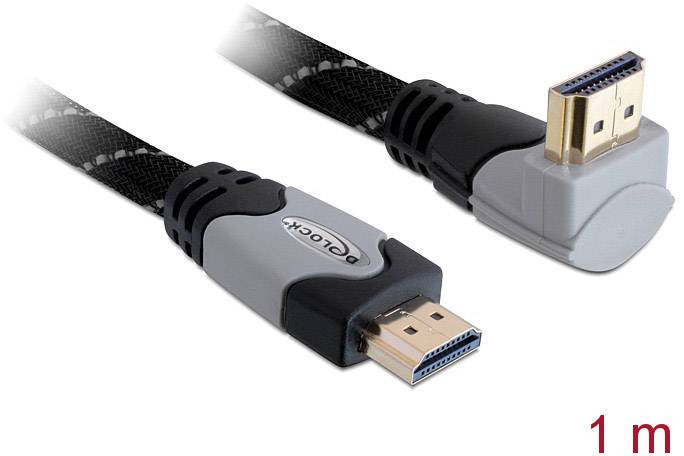 Delock HDMI Anschlusskabel HDMI-A Stecker, HDMI-A Stecker 1.00 m Schwarz 82993 4K UHD, vergoldete Steckkontakte HDMI-Kabel