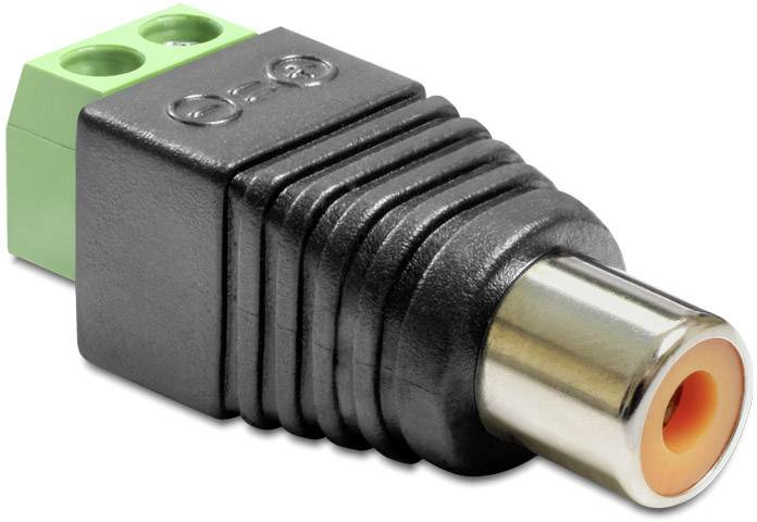 Delock 65418 Cinch Adapter [1x Cinch-Buchse - 1x 2-Draht-Leitung] Schwarz 0.00 m