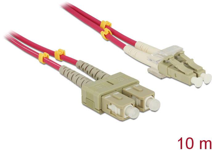 Delock 84684 Glasfaser LWL Anschlusskabel 10.00 m Violett [1x LC-Stecker - 1x SC-Stecker] 50/125 µ Multimode OM4