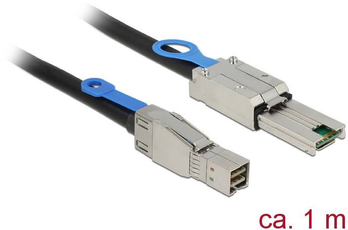 Delock Festplatten Anschlusskabel [1x Mini-SAS-Stecker (SFF-8644) - 1x Mini-SAS-Stecker (SFF-8088)] 1.00 m Schwarz