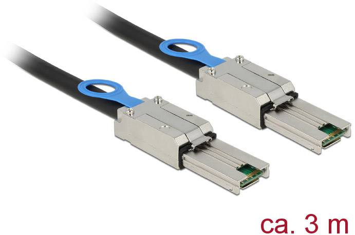 Delock Festplatten Anschlusskabel [1x Mini-SAS-Stecker (SFF-8088) - 1x Mini-SAS-Stecker (SFF-8088)] 3.00 m Schwarz