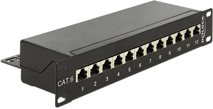 Delock 12 Port Netzwerk-Patchpanel CAT 6 1 HE Bestückt