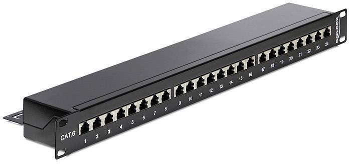 Delock 24 Port Netzwerk-Patchpanel CAT 6 1 HE Bestückt