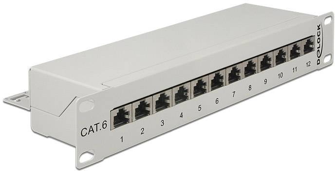 Delock 12 Port Netzwerk-Patchpanel CAT 6 1 HE Bestückt