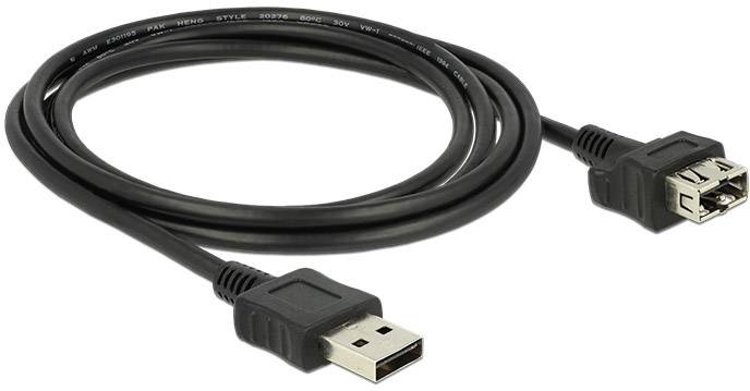 Delock USB-Kabel 2.00 m Schwarz beidseitig verwendbarer Stecker, flexibles Schwanenhals-Kabel 83665