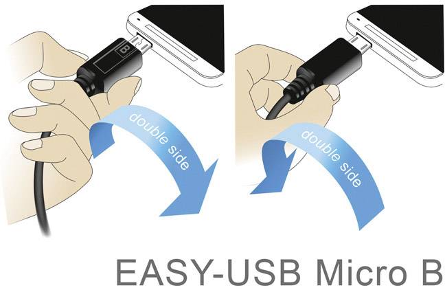 Delock USB-Kabel USB 2.0 USB-A Stecker, USB-Micro-B Stecker 1.00 m Schwarz beidseitig verwendbarer Stecker, vergoldete Steckkontakte 83844