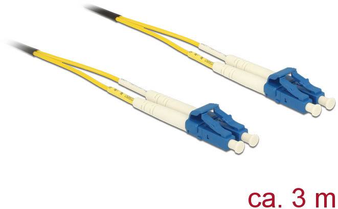 Delock 84607 Glasfaser LWL Anschlusskabel 3.00 m Gelb [1x LC-Stecker - 1x LC-Stecker] 9/125 µ Singlemode OS2