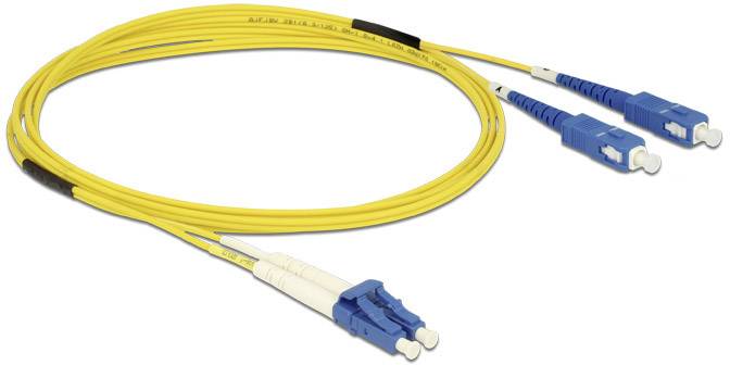 Delock 84610 Glasfaser LWL Anschlusskabel 2.00 m Gelb [1x LC-Stecker - 1x SC-Stecker] 9/125 µ Singlemode OS2