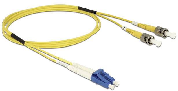 Delock 84611 Glasfaser LWL Anschlusskabel 1.00 m Gelb [1x LC-Stecker - 1x ST-Stecker] 9/125 µ Singlemode OS2