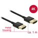 Delock HDMI Anschlusskabel HDMI-A Stecker, HDMI-A Stecker 1.00 m Schwarz 84771 vergoldete Steckkontakte HDMI-Kabel