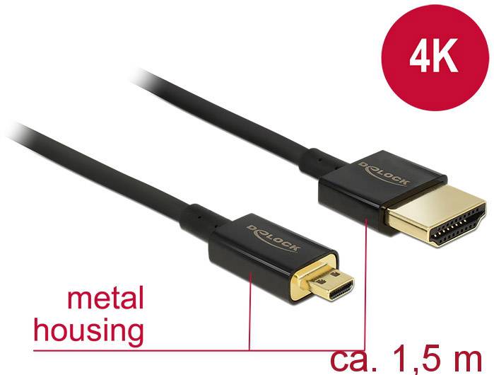 Zwei HDMI-Kabel mit Metallgehäuse und 4K-Kompatibilität. Länge ca. 1,5 Meter.