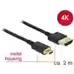 Delock HDMI Anschlusskabel HDMI-A Stecker, HDMI-Micro-D Stecker 2.00 m Schwarz 84783 4K UHD, vergol Delock HDMI Anschlusskabel HDMI-A Stecker, HDMI-Micro-D Stecker 2.00 m Schwarz 84783 4K UHD, vergol