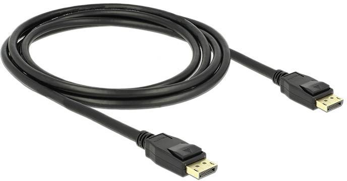 Delock DisplayPort Anschlusskabel DisplayPort Stecker, DisplayPort Stecker 2.00m Schwarz 83806 vergoldete Steckkontakte