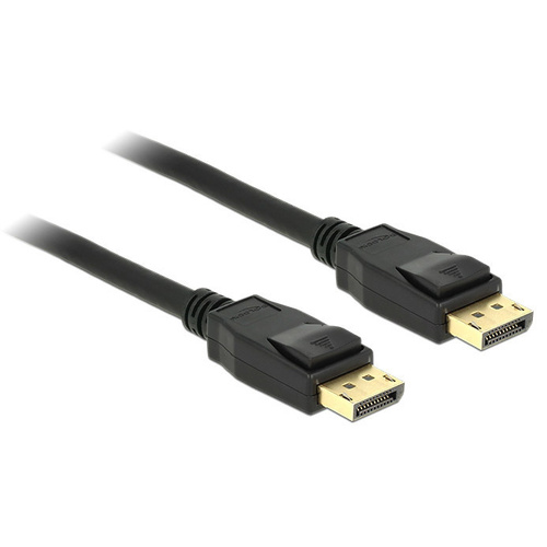 Delock DisplayPort Anschlusskabel DisplayPort Stecker, DisplayPort Stecker 5.00m Schwarz 83808 vergoldete Steckkontakte