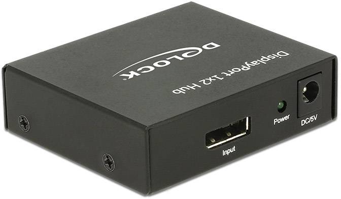 Delock 2 Port DisplayPort-Splitter 2560 x 1440 Pixel Schwarz