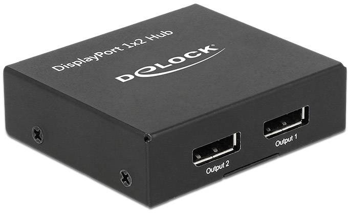 Delock 2 Port DisplayPort-Splitter 2560 x 1440 Pixel Schwarz