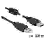 Delock USB-Kabel USB 2.0 USB-A Stecker, USB-A Stecker 0.50m Schwarz mit Ferritkern 84888