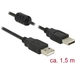 Delock USB-Kabel USB 2.0 USB-A Stecker, USB-A Stecker 1.50 m Schwarz mit Ferritkern 84890 Delock USB-Kabel USB 2.0 USB-A Stecker, USB-A Stecker 1.50 m Schwarz mit Ferritkern 84890