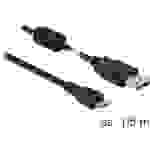 Delock USB-Kabel USB 2.0 USB-A Stecker, USB-Micro-B Stecker 1.50m Schwarz mit Ferritkern 84902