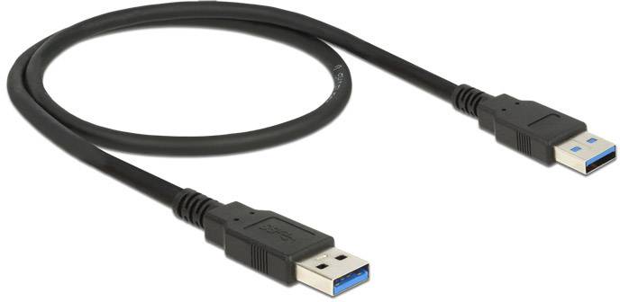 Delock USB-Kabel USB 3.2 Gen1 USB-A Stecker, USB-A Stecker 0.50 m Schwarz vergoldete Steckkontakte 85059