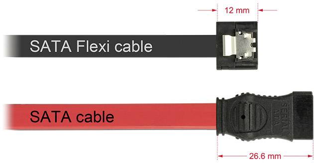Delock Festplatten Anschlusskabel [1x SATA-Buchse 7pol. - 1x SATA-Buchse 7pol.] 0.10 m Schwarz