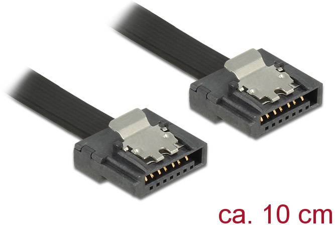 Delock Festplatten Anschlusskabel [1x SATA-Buchse 7pol. - 1x SATA-Buchse 7pol.] 0.10 m Schwarz