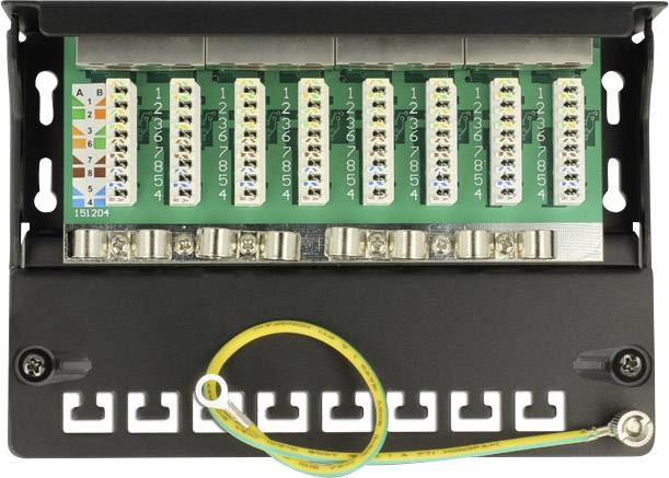 Delock 8 Port Netzwerk-Patchpanel CAT 6 1 HE Bestückt
