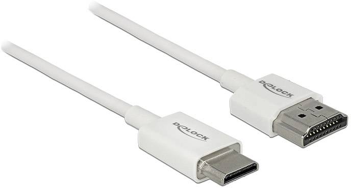 Delock HDMI Anschlusskabel HDMI-A Stecker, HDMI-Mini-C Stecker 1.50 m Weiß 85143 4K UHD, vergoldete Steckkontakte HDMI-Kabel