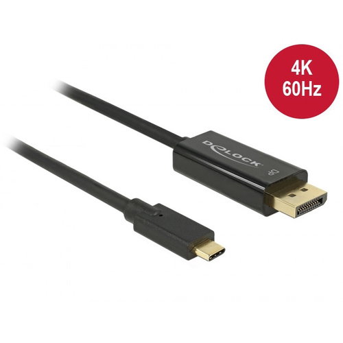 Delock USB-C® / DisplayPort Adapterkabel USB-C® Stecker, DisplayPort Stecker 1.00 m Schwarz 85255 v