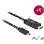 Delock USB-C® / HDMI Adapterkabel USB-C® Stecker, HDMI-A Stecker 1.00m Schwarz 85258 vergoldete Steckkontakte USB-C®-Displaykabel