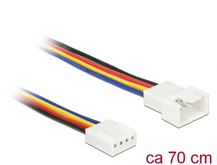 PC-Lüfter Anschlusskabel [1x PC-Lüfter Stecker 4pol. - 1x PC-Lüfter Buchse 4pol.] 0.70 m Bunt Delock