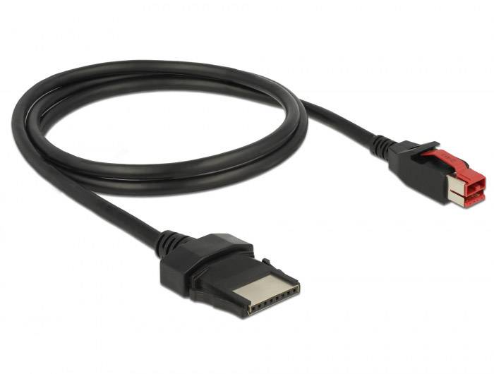 Delock USB-Kabel USB 2.0 PoweredUSB 24V Stecker, PoweredUSB 24V 8pol. Stecker 1.00 m Schwarz 85477