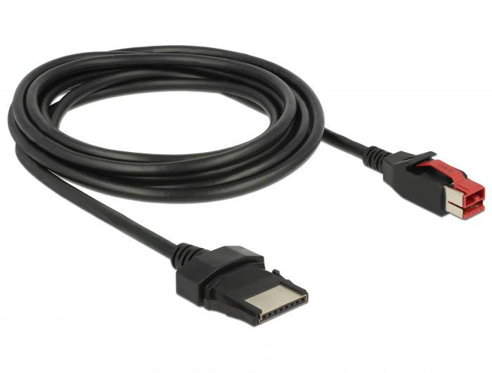 Delock USB-Kabel USB 2.0 PoweredUSB 24V Stecker, PoweredUSB 24V 8pol. Stecker 3.00 m Schwarz 85479
