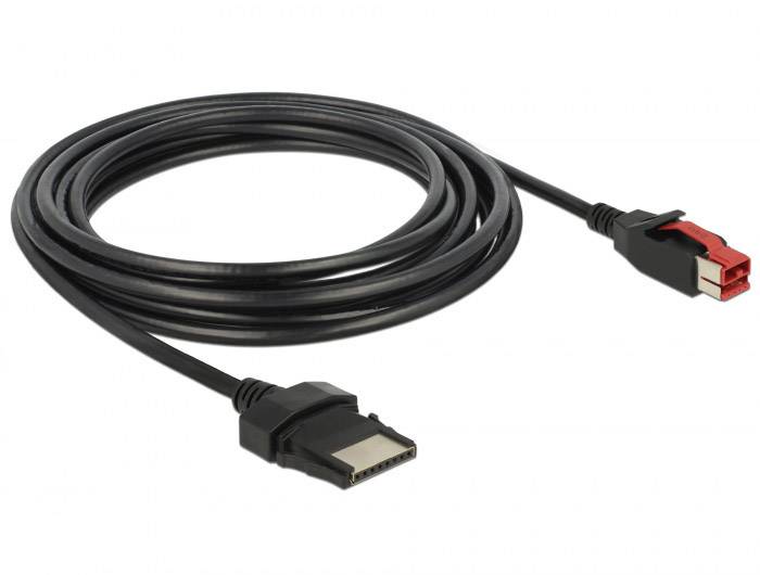 Delock USB-Kabel USB 2.0 PoweredUSB 24V Stecker, PoweredUSB 24V 8pol. Stecker 4.00 m Schwarz 85480
