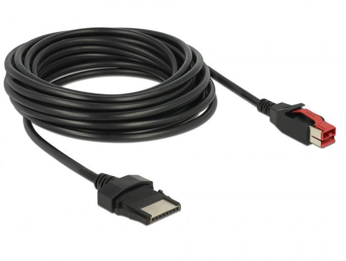 Delock USB-Kabel USB 2.0 PoweredUSB 24V Stecker, PoweredUSB 24V 8pol. Stecker 5.00 m Schwarz 85481