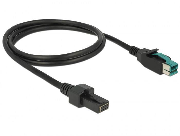 Delock USB-Kabel USB 2.0 PoweredUSB 12V Stecker, PoweredUSB 12V 2x4pol. Stecker 1.00 m Schwarz 85482