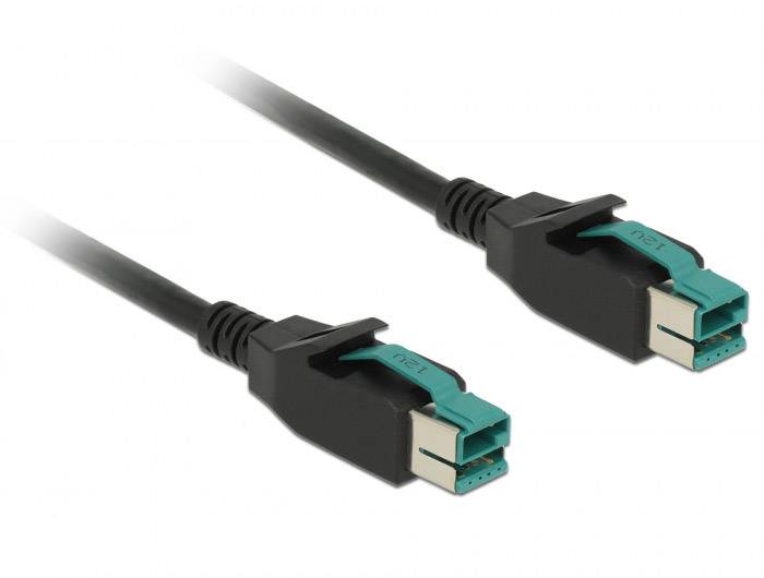 Delock USB-Kabel USB 2.0 PoweredUSB 12V Stecker 4.00 m Schwarz 85495
