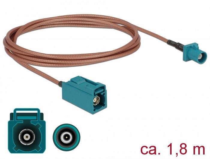 Delock WLAN-Antennen Anschlusskabel [1x Fakra-Stecker - 1x Fakra-Buchse] 1.80 m
