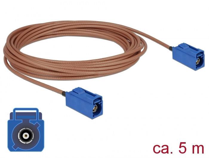 Delock WLAN-Antennen Anschlusskabel [1x Fakra-Buchse - 1x Fakra-Buchse] 5.00 m